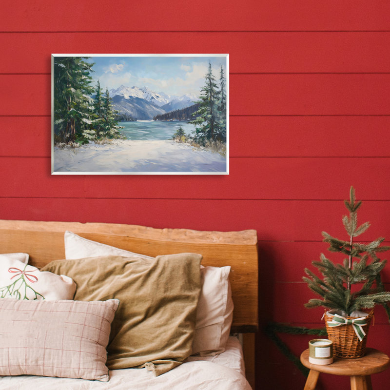 Plaque murale «Frozen Winter Lake» par Petal Prints Design, H 13 po x l 19 po