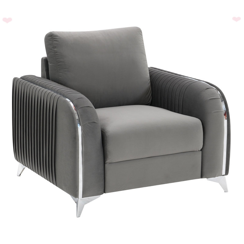 Chaise d'appoint moderne en velours pour salon