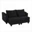 Causeuse-lit convertible moderne de 63 po avec ports USB pour le salon et la chambre à coucher | Noir | Velours côtelé Sofas