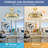 20 Inch Modern Invisible Ceiling Fan with Lights, Luxury Double Ring Crackle Crystal Chandelier Fan, Flush Mount 30W LED Fandelier Light with Remote for Living Room Bedroom