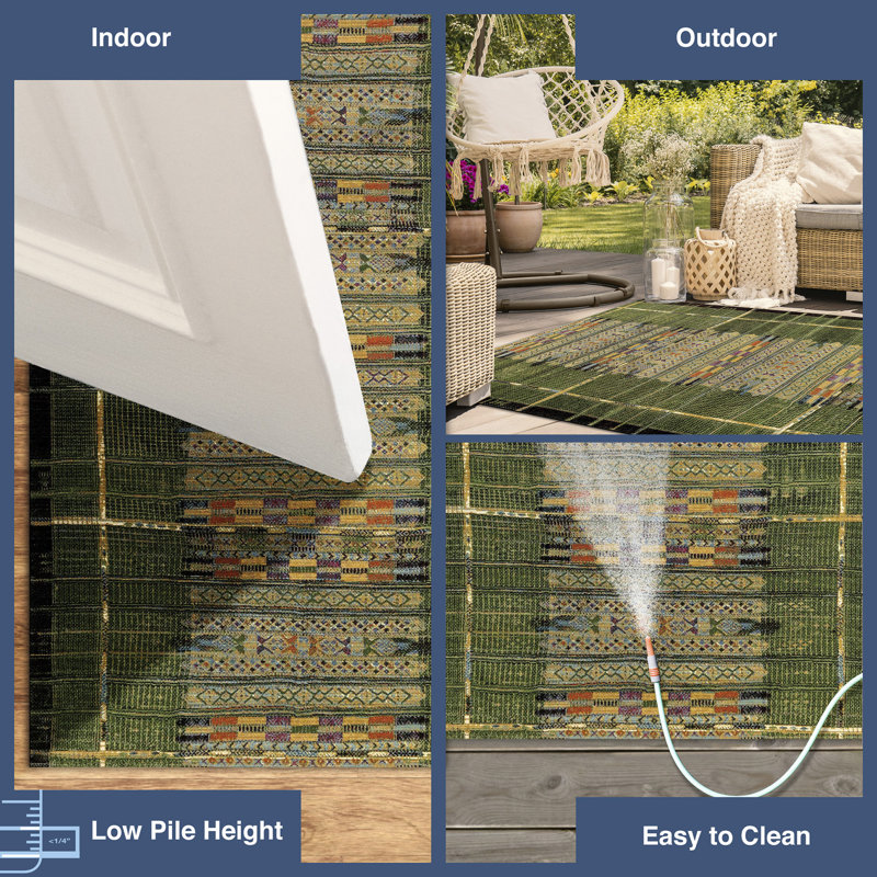 Sesena Multi-Colored Indoor/Outdoor Area Rug, Runner 1'11" x 7'6"