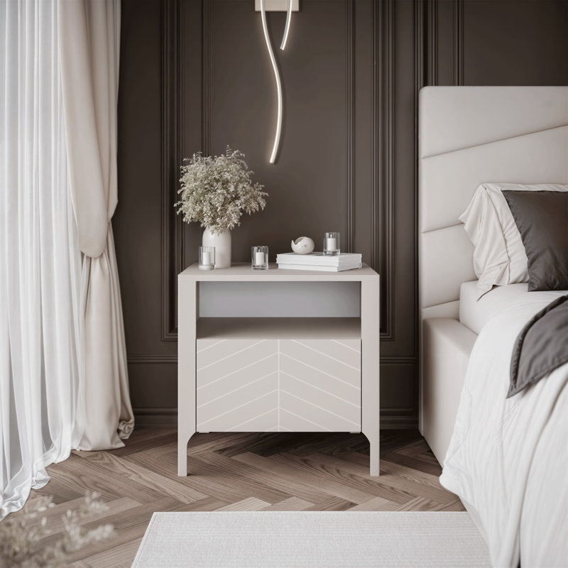 54cm W Bedside Table, Ivory