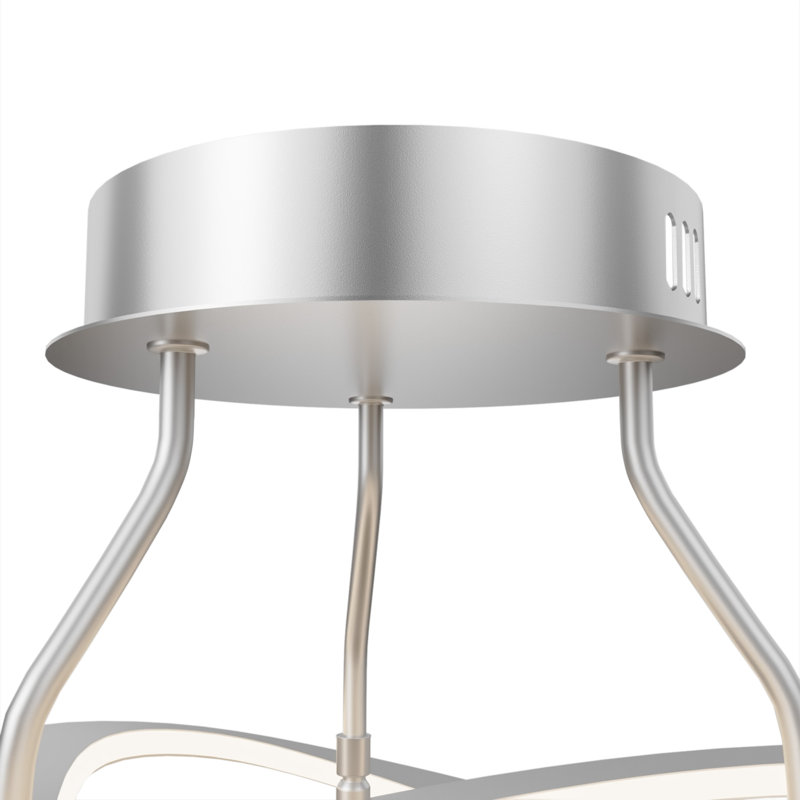Concord 19.69" W 2-Light Integrated LED Dimmable Semi Flush Mount, Brushed Silver