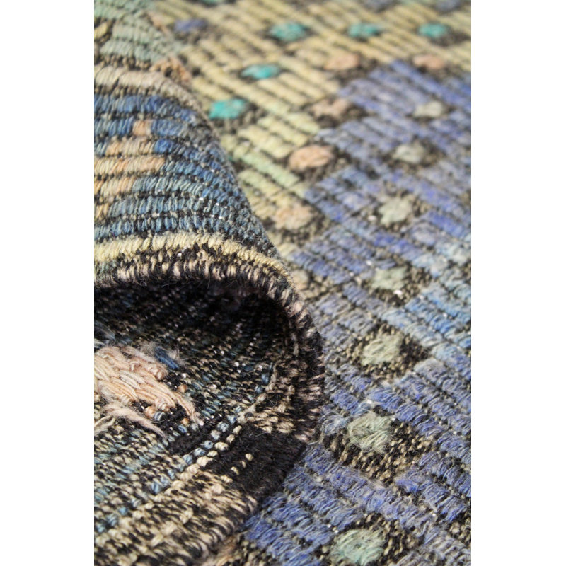 Tapis unique bleu / vert / orange / beige de 4 pi 5 po x 10 pi 4 po Jijim