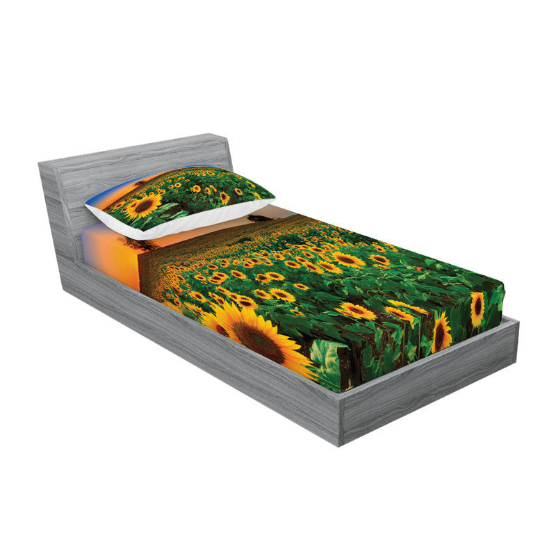 Multicolore ensemble de draps et taies décoratives Ambesonne, Ensemble de draps pour lit simple avec deux taies 