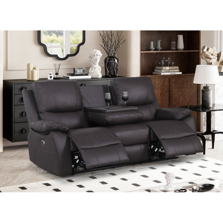 Latitude Run® Ahnika 79.52'' Leather Power Reclining Sofa & Reviews ...