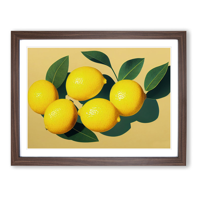 Citrus Fruit Lemons Vol.1 - Framed Print, 25cm H x 34cm W x 2cm D, Walnut Framed