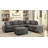 Hudson Upholstered Sectional Chaise Sofa Grey