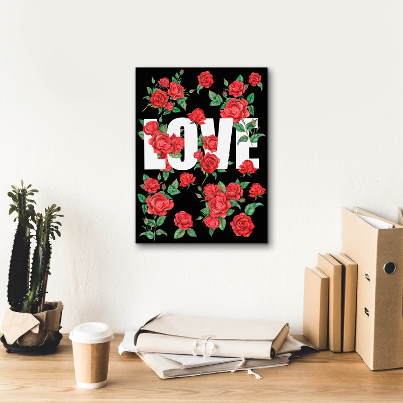«Love Kiss II» par Regina Moore, art mural sur toile, H 16 po x l 12 po x P 0,75 po