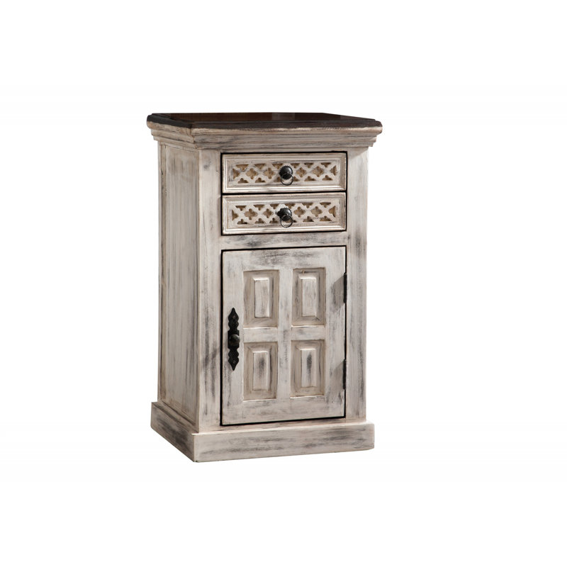 Castle 45cm W Solid Wood Bedside Table