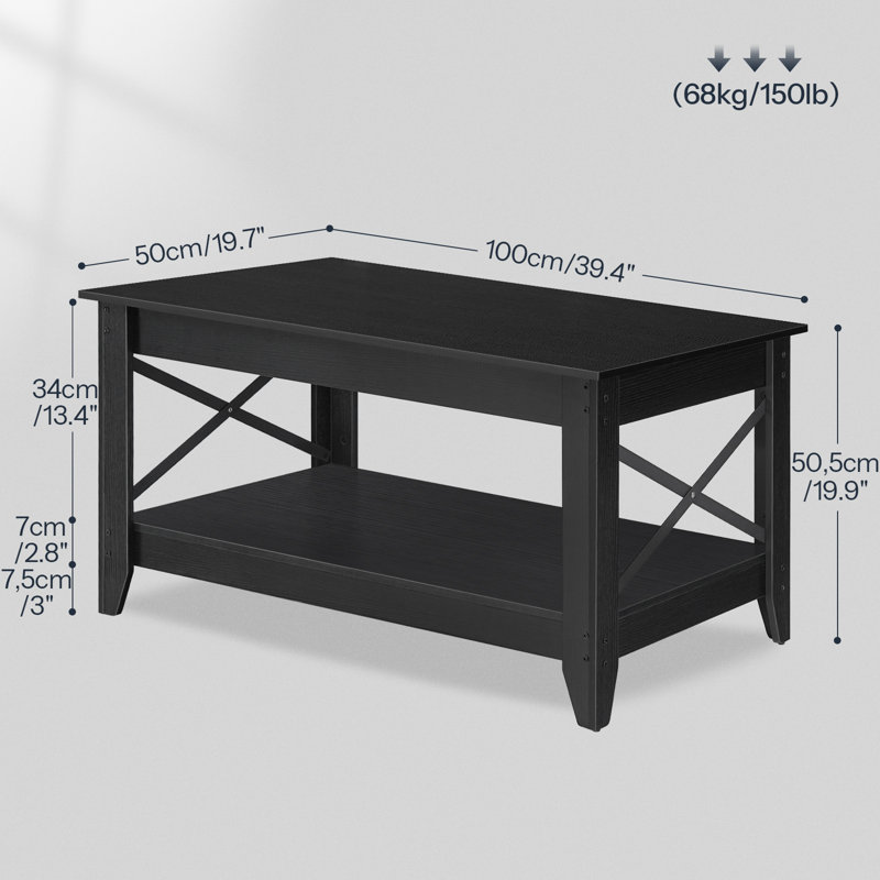 Table basse 39,4 po Armstrong, Noir