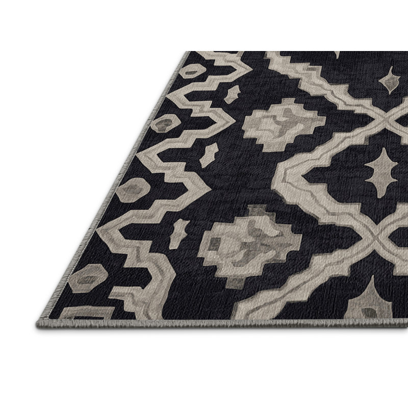 Machine Washable Purple Area Rug, Round 6'