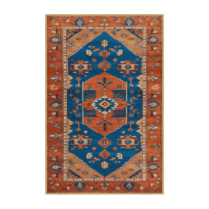 Tapis brun Tabriz lavable à la machine, Rectangulaire 8 pi x 12 pi