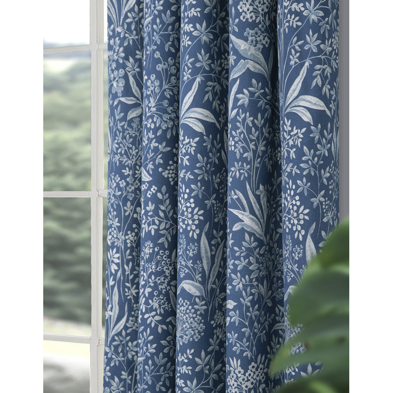 Mckew Room Darkening Pencil Pleat Curtain Pair, 114 W x 137 D cm, Navy