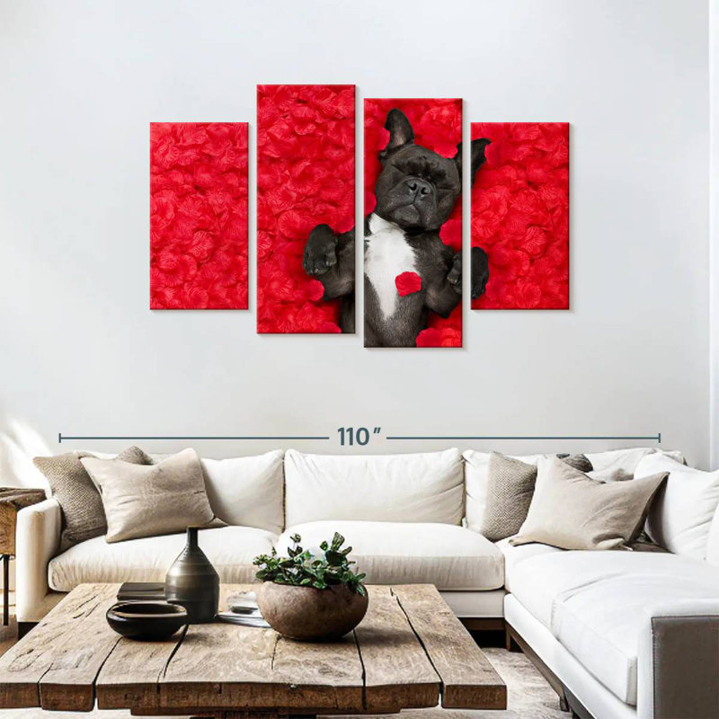 Bouledogue français Brampt Valentines, H 48 po x l 75 po
