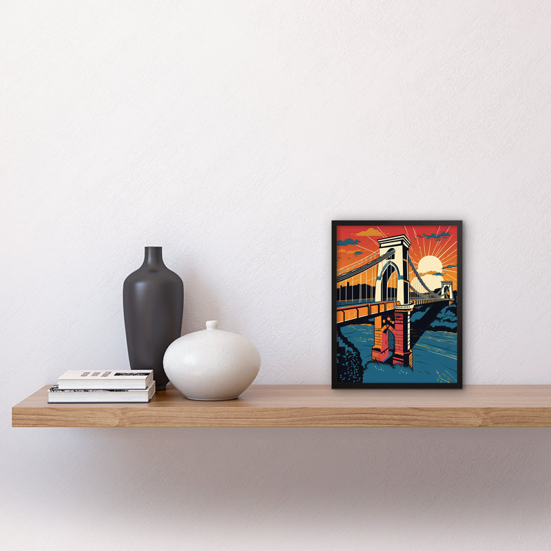 Maoli Clifton Suspension Bridge Sunset Modern Pop Single Picture Frame Wall Art