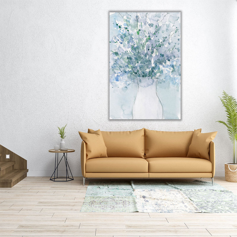 Arrangement bleu poudre dans un vase I - reproduction d'art sur toile, H 48 po x l 32 po