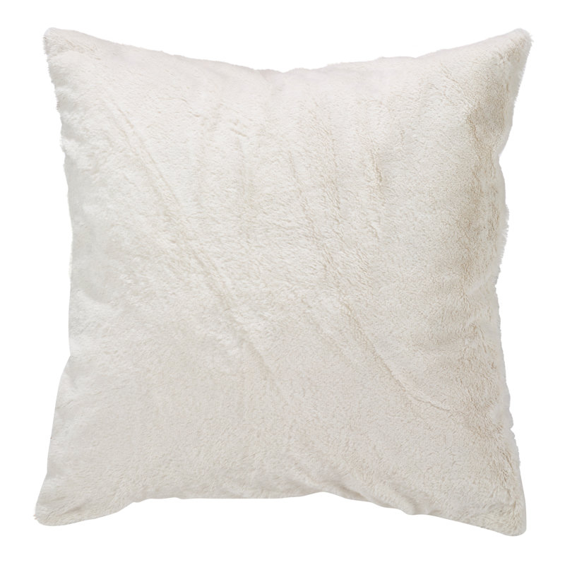 Matterhorn Collection Faux Fur Throw Pillow, 18" W x 18" L, White