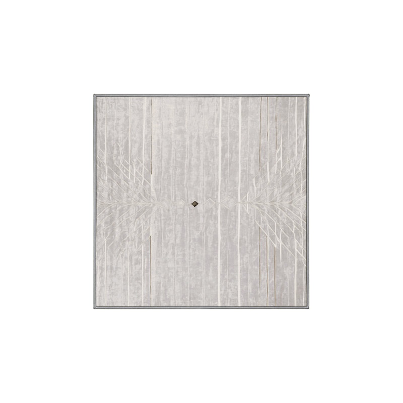 Machine Washable Gray Area Rug, Square 3'
