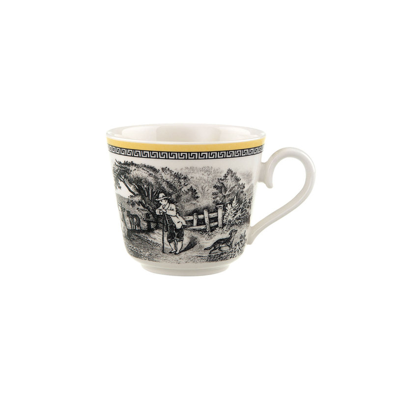Villeroy & Boch Audun Ferme Yellow and Gray Porcelain Teacup