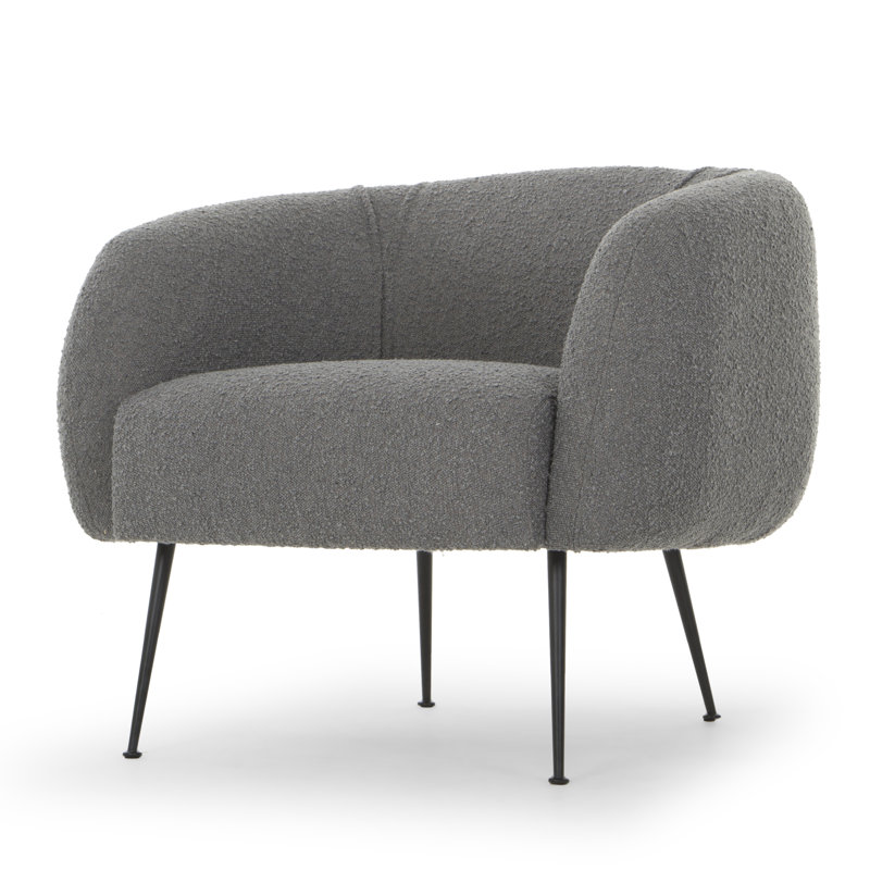 Metro Barrel Chair, Charcoal Linen