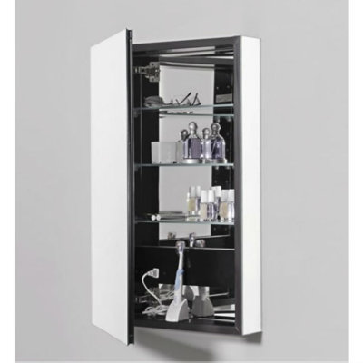 PL Series Recessed or Surface Mount Frameless 1 Door Medicine Cabinet with 3 Adjustable Shelves