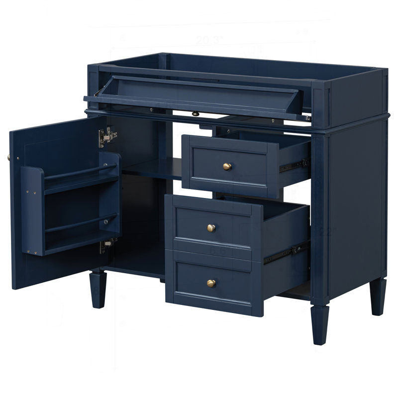 Meuble-lavabo 36 po sans lavabo supérieur, Bleu