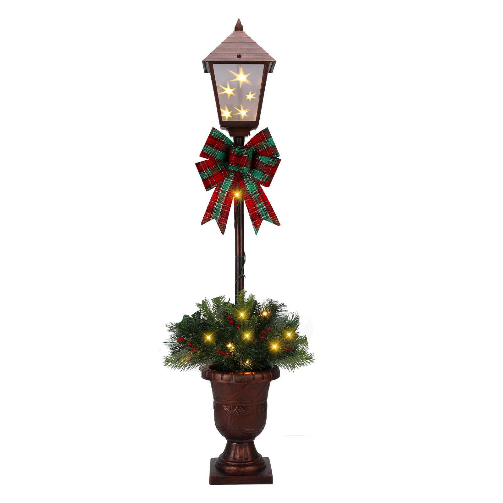 The Holiday Aisle® 3.5-foot Christmas Decorated Pre-lit Lamp Post 