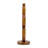 5.5x5.5x17.5" Teak Wood Candle Holder with Round Stacked Design and Natural Brown Finish