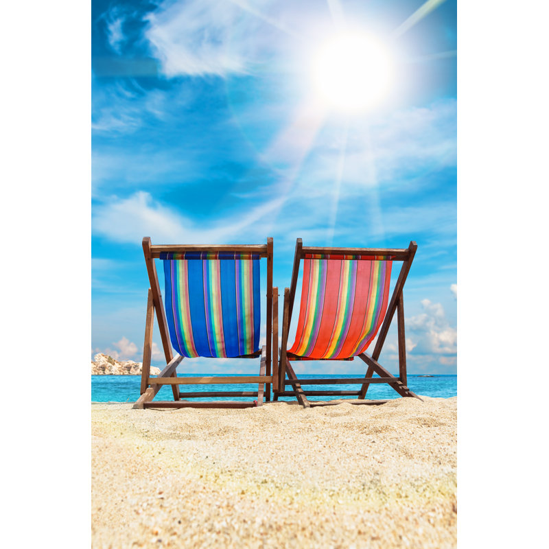 Chairs On The Beach - Wrapped Canvas Print, 46cm H x 30cm W