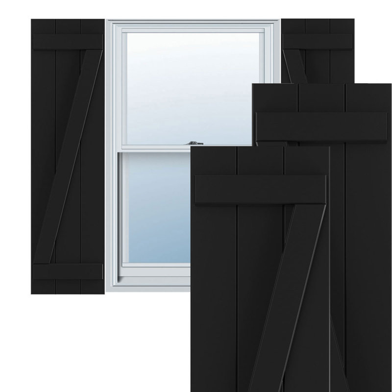 Volets en PVC True Fit, Noir, 16.125", 26"