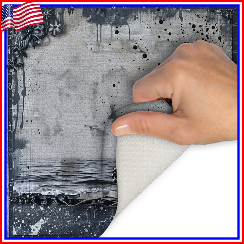 Tapis de bain Anchor, Simple - L 17 po x l 24 po , Noir / abstrait