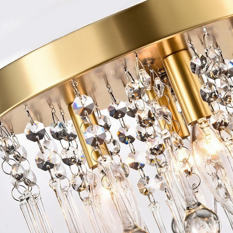 Theodora 11.8" W 4-Light Dimmable Flush Mount, Brushed Brass
