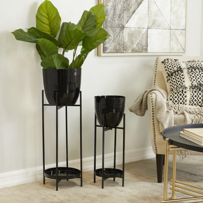 Ensemble de 2 pots à fleurs modernes en métal