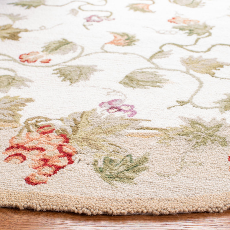 Brayton Hand Hooked Wool Pile Rug, Round 5'6"