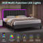 Ensemble de chambre à coucher 3 pièces Smart Bed en cuir avec 2 tables de chevet flottantes à DEL-156160481-156160485