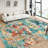 Washable Area Rug, Modern Abstract Low Pile Non-Slip Foldable Pearl Velvet Artistic Landscape Carpet, Blue Multi, 5'x7'-406639490-406639503
