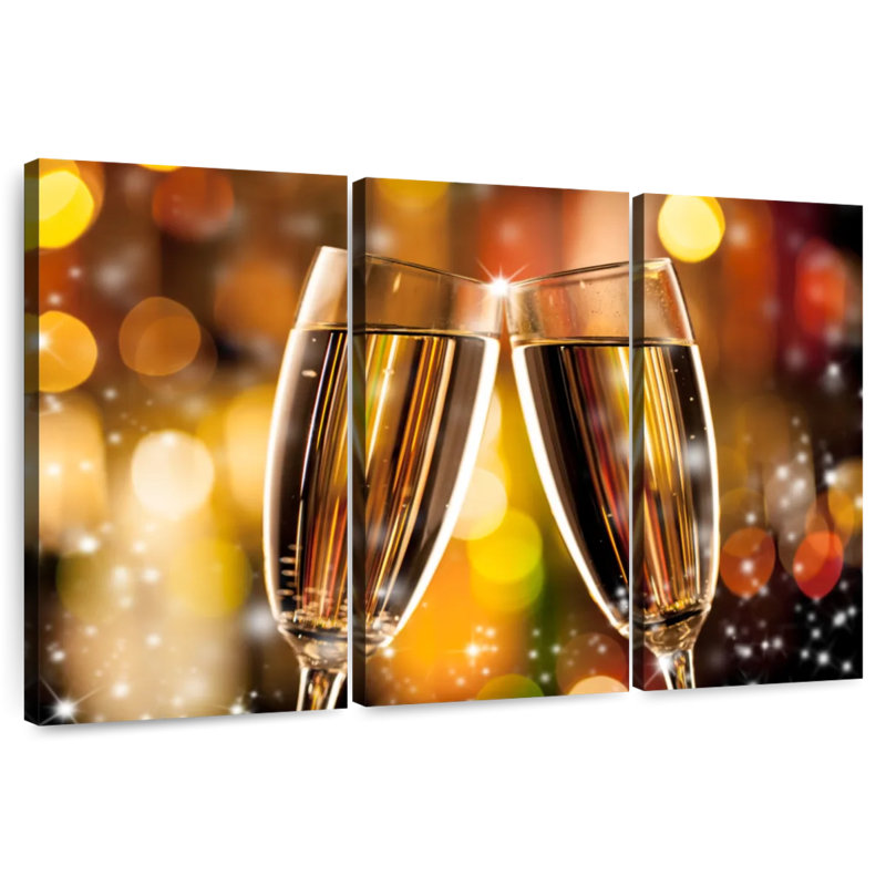 Yarlin Champagne Glasses Clinking, 20" H x 33" W