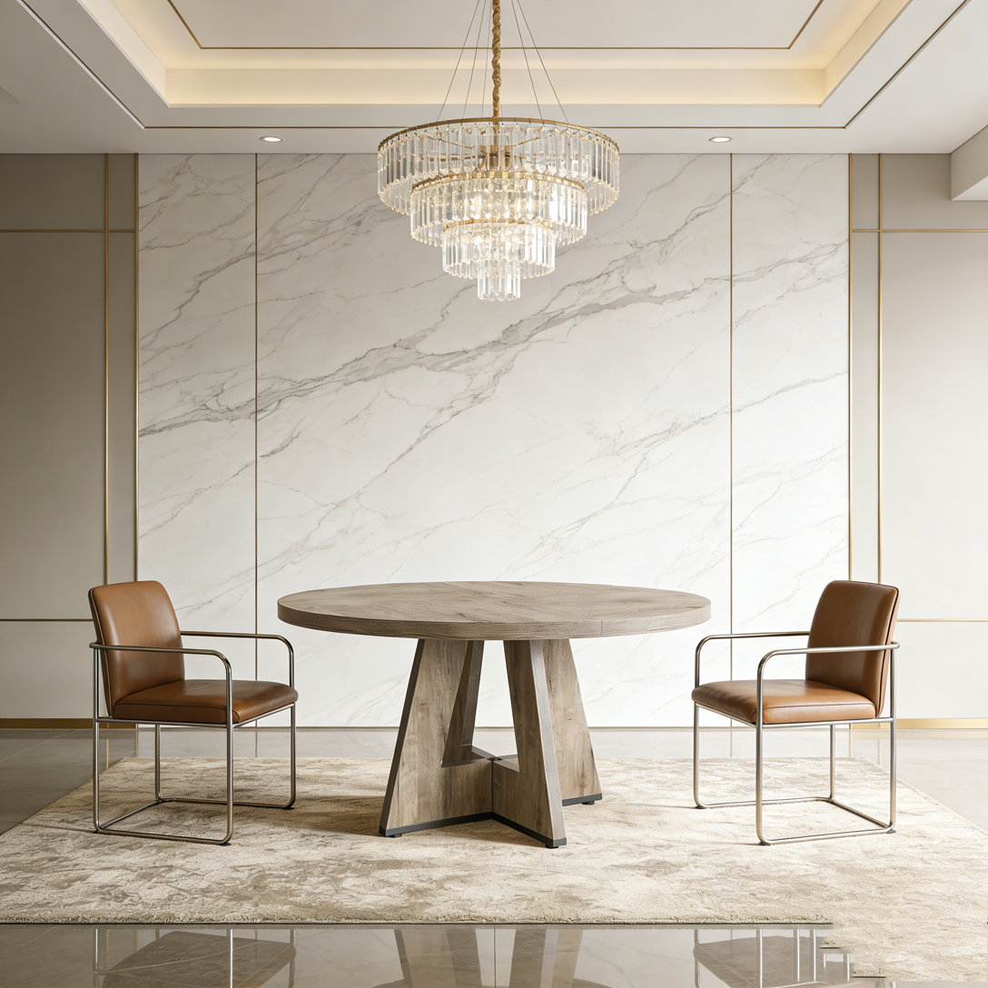 George Oliver 47 Inch Wood Dining Table Round Dining Table | Wayfair