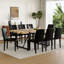 Table de salle à manger moderne pour 8 personnes | Table 71 po en bois et métal avec chaises-251435379-249345398-249345399