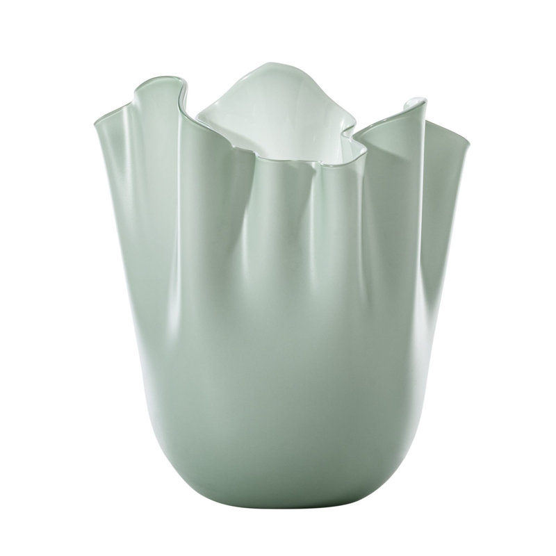 Venini Fazzoletto Vase, 12.2" H x 9.06" W x 9.06" D, Gray