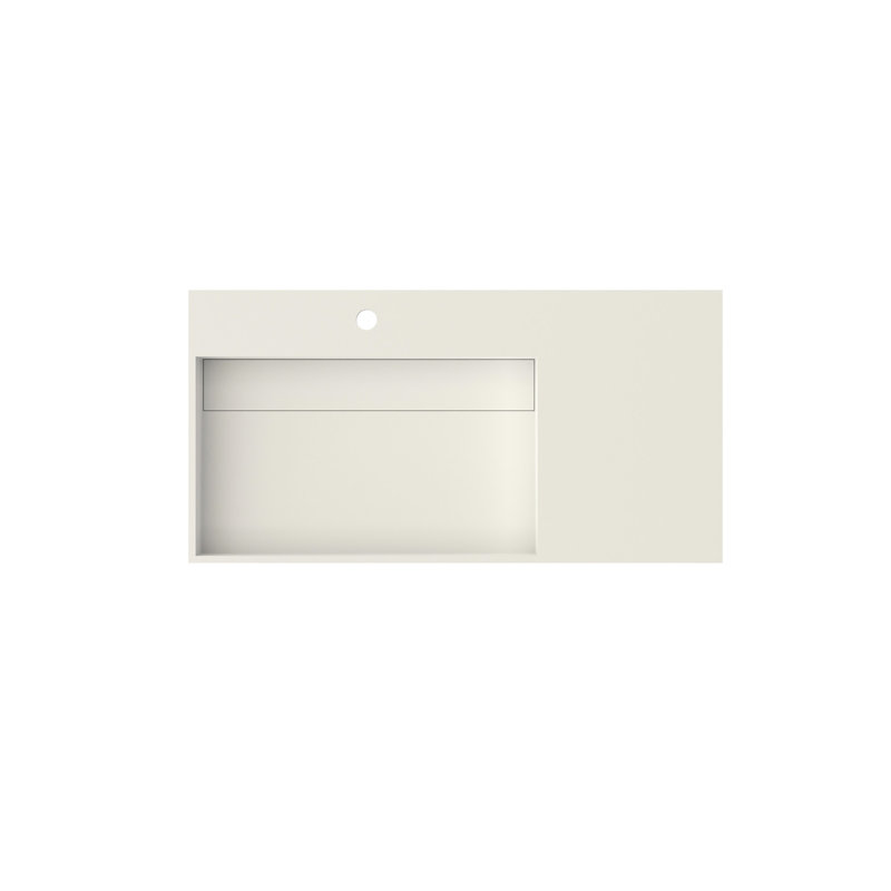 Lavabo de meuble-lavabo de salle de bain, surface solide en résine de pierre, convient à toutes les configurations, aux égratignures et à l'usure, surface en résine de haute qualité adaptable à l'apparence élégante, les deux types d'installation possibles,