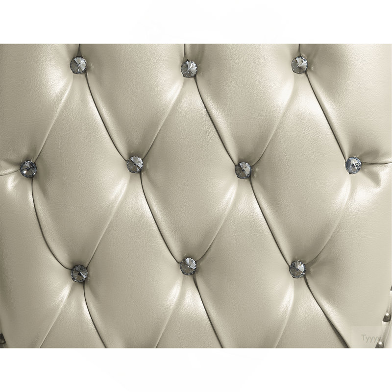 Banc en cuir synthétique Vanaheim beige et blanc antique (assemblé)
