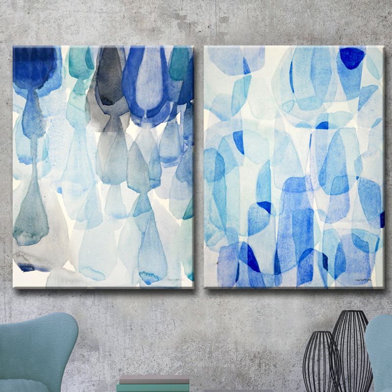«Down Pour and Heavy Rain» par Norman Wyatt Jr., ensemble de 2 reproductions sur toiles tendues, H 16 po x l 24 po x P 1,5 po
