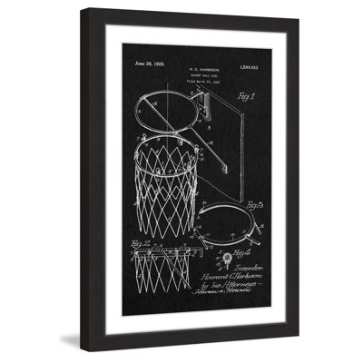 " Basketball Hoop 1925 Black Paper " by Steve King