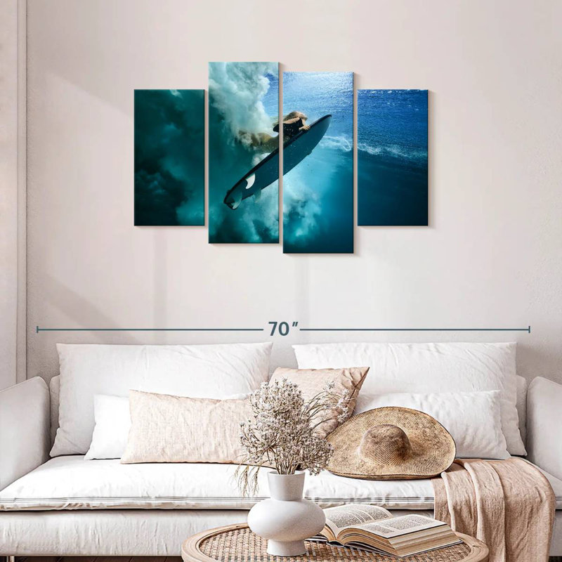Surfer duck dive Sireci, H 27 po x l 43 po