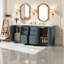 Meuble-lavabo double 72 po avec lavabo en céramique et 6 tiroirs avec portes à fermeture en douceur-83238601
