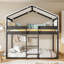 Lit simple superposé en bois avec tente-264933303