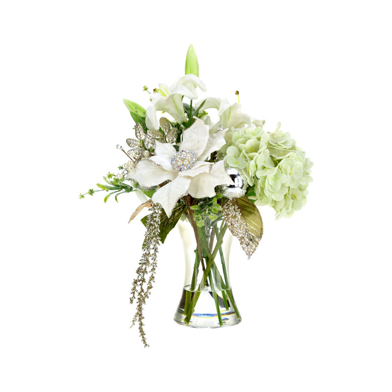 Lily Hydrangea Christmas Vase - 18.5 Inches