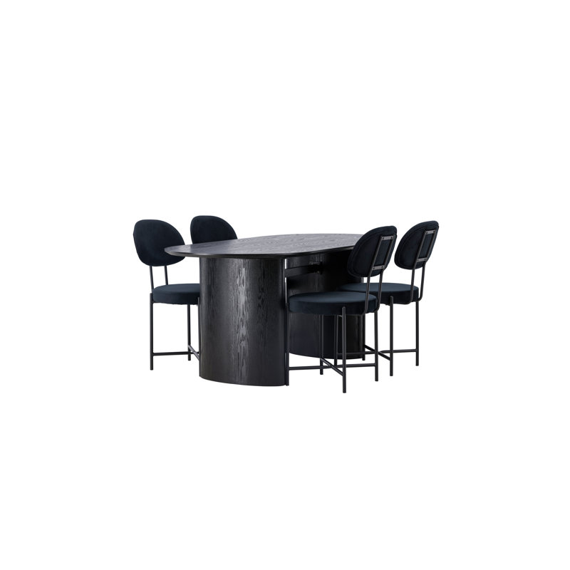 Bonnielee 4 - Person Dining Set, Black
